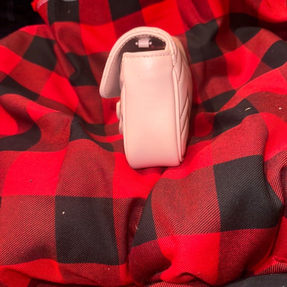 Gucci Calfskin Matelasse Monochrome GG Marmont Chain Belt Bag Perfect Pink - Picture 5 of 6